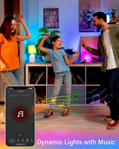 Miniatura 4 de Avatar Controls Paquete de 4 bombillas LED inteligentes E12, 5 W, Alexa de base pequeña, bombillas de ventilador de techo Wi-Fi, temporizador que