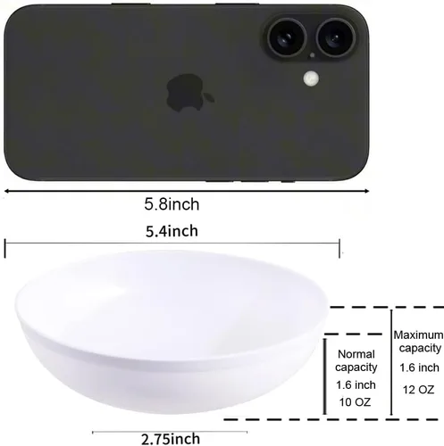 Miniatura 2 de bUCLA Paquete de 50 unidades de cuencos de plástico blanco de 12 oz - Cuencos de salsa de plástico blanco desechables premium resistentes - Ideal