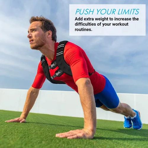 Miniatura 5 de Aduro Sport Chaleco con Peso Equipo de Entrenamiento, 4lbs/6lbs/12lbs/20lbs/25lbs/30lbs Chaleco de Peso Corporal para Hombres, Mujeres, Niños