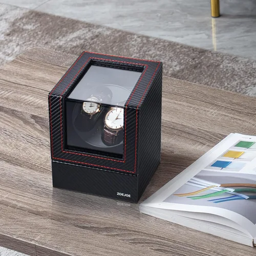 Miniatura 2 de Enrolladores automáticos de reloj para relojes automáticos, caja de bobinadora de reloj doble para hombres y mujeres, caja de almacenamiento
