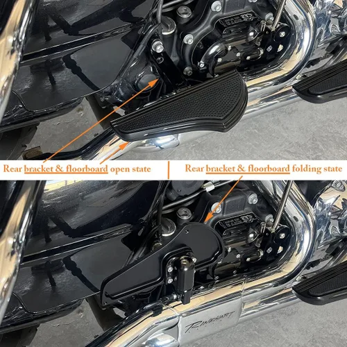 Miniatura 7 de Tablas de piso para Harley Davidson Touring Flt Black Defiance Floorboards Harley estribos Harley dedo del pie palancas de cambio estándar Flht