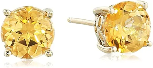 Miniatura 3 de Tienda Collection Plated Sterling Silver Stud Earrings made with Genuine Topaz Gemstones