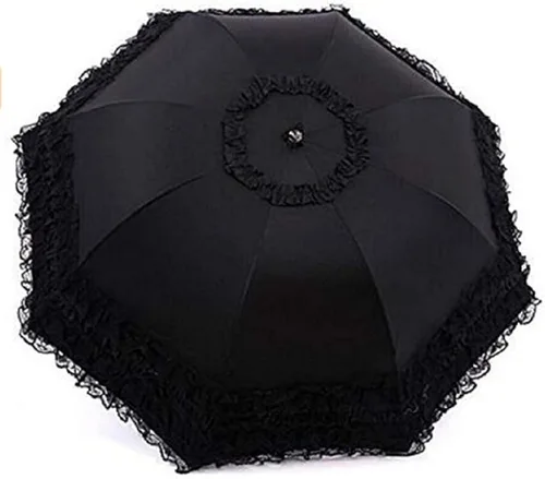 Miniatura 2 de zmgmsmh Paraguas de viaje plegable compacto resistente a los rayos UV sombrilla de encaje de princesa para mujeres y niñas