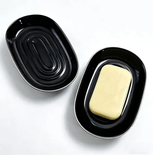 Miniatura 16 de Jabonera, Jabonera de Cerámica con Patrón de Mármol para Ducha, Bandeja Ahorradora de Jabón para Baño, Fregadero de Cocina y Tocador, Soporte Negro