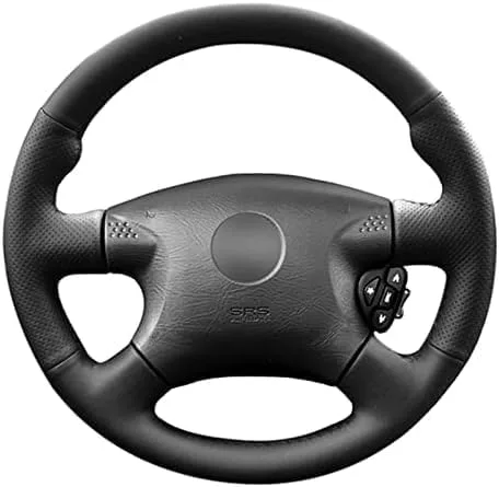 Funda de volante de automóvil original personalizada, trenza de cuero negro para volante, para Nissan para X-Trail (T30) 2001-2003