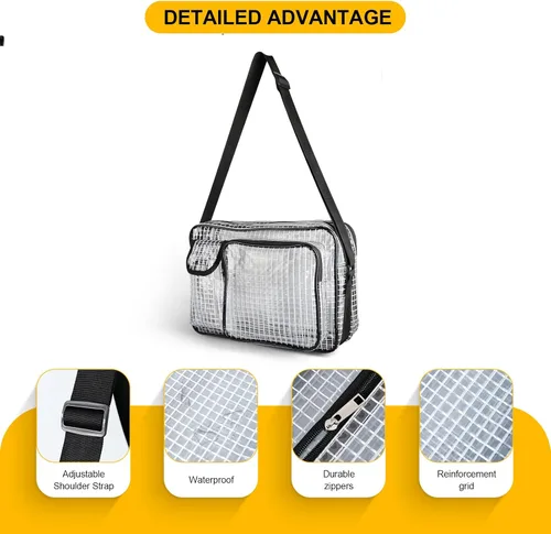Miniatura 4 de Bolsa de herramientas de 13.8 pulgadas, transparente y antiestática, bolsa de ingeniero de sala limpia para trabajo y viajes