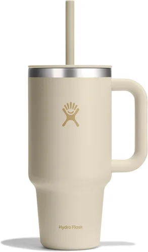 Miniatura 58 de Hydro Flask Vaso de Viaje con Asa, Tapa y Pajita - Acero Inoxidable Aislado en 24 Oz Aloe