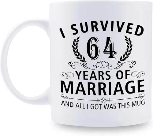 Miniatura 31 de Taza de café de 11 onzas con texto en inglés "I Survived 50 Years of Marriage and All I Got Was This Cup" para el 50 aniversario de boda y para él