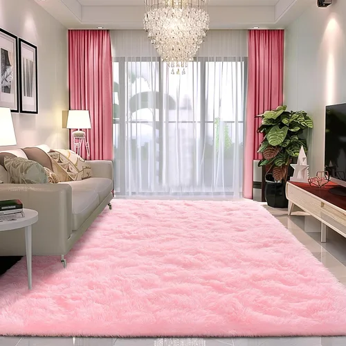 Miniatura 29 de Awaytail Alfombra Esponjosa Lavable 2x3 Pies, Pura Negra Alfombra para Silla de Escritorio Antideslizante, Alfombra Supersuave para Niños