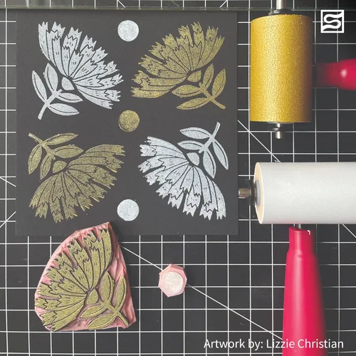 Miniatura 7 de Speedball Tinta de impresión en bloque soluble en agua 3815 – Color intenso con acabado satinado AP no tóxico 8 onzas líquidas, peltre