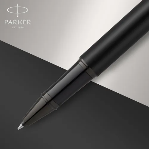 Miniatura 5 de Bolígrafo PARKER IM de bola, punta fina, color negro mate con borde negro, repuesto de tinta negra, caja de regalo – Ideal para escritura fluida