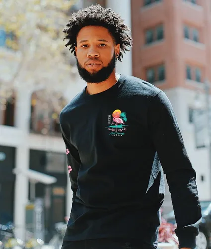 Miniatura 2 de Riot Society - Playera estampada de manga larga con bordado a la moda para hombre