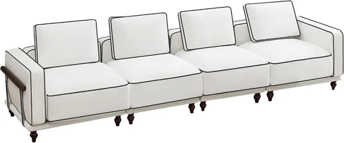 Miniatura 21 de Sofá biplaza modular de 80 pulgadas, sofá modular Cloud con reposabrazos y patas de madera, cómodo sofá tapizado de 2 plazas para sala de estar