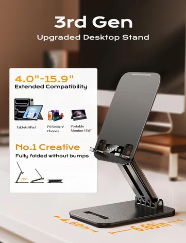 Miniatura 2 de LISEN Soporte para tableta para iPad, soporte para tablet para escritorio, accesorios de escritorio, soporte de monitor portátil para Apple iPad