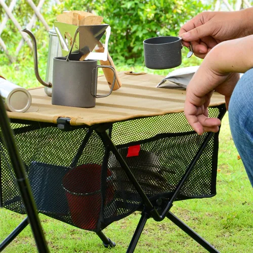 Miniatura 9 de Bolsa de malla colgante Organizador de equipo de camping al aire libre Bolsa de almacenamiento de mesa plegable Bolsa de almacenamiento de picnic