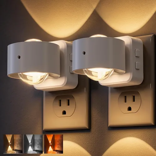 Miniatura 18 de L LOHAS LED Proyector de luz nocturna, luces nocturnas enchufables a la pared, 2000 K/3000 K/5000 K, luz nocturna de temperatura de color ajustable