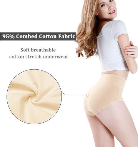 Miniatura 3 de wirarpa - Calzón clásico y suave de algodón con cintura alta para mujer (paquete surtido)