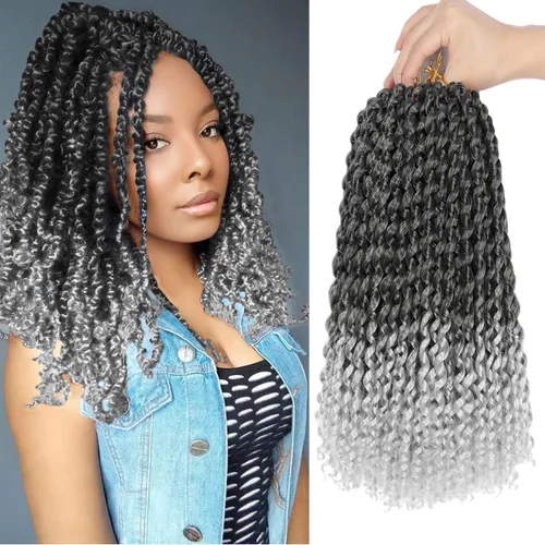 Miniatura 54 de Cabello Passion Twist de 30 pulgadas, cabello rubio de ondas de agua con ganchillo para mujeres, cabello rubio Passion Twist de ganchillo largo 27#