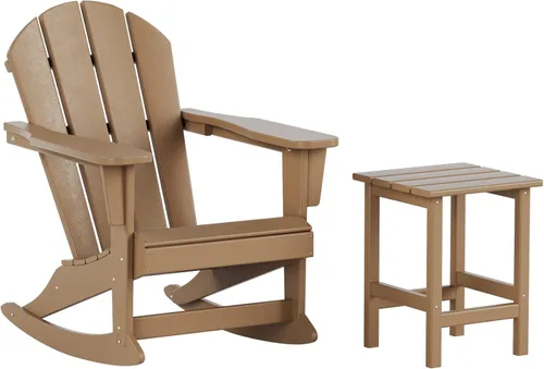 Miniatura 12 de WestinTrends Malibu - Sillas mecedoras Adirondack para patio al aire libre con juego de mesa auxiliar, lima