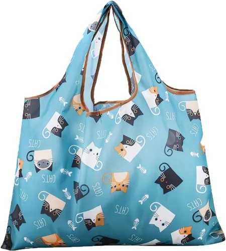 Miniatura 2 de Gophra - Bolsa de comestibles reutilizable, paquete de 2 unidades, grande, lavable, plegable, respetuosa con el medio ambiente, de nailon