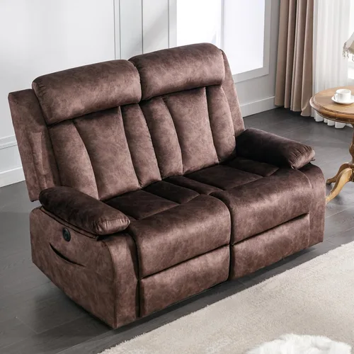 Miniatura 10 de GUEAPY Sofá reclinable con calor y masaje, sofá reclinable con mesa abatible, sofá reclinable de 3 plazas para sala de estar, asientos de cine