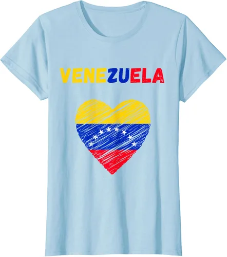 Miniatura 31 de Camiseta con la bandera venezolana con corazón de Venezuela, Negro