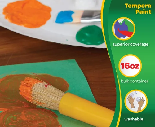 Miniatura 21 de Crayola Premier - Pintura al temple para niños, color blanco (16 onzas), suministros para el aula para niños, ideal para artes y manualidades,