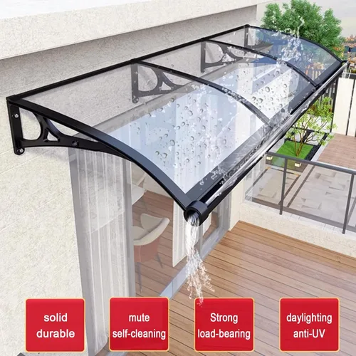 Miniatura 2 de Cubierta de policarbonato transparente, cubierta de refugio de lluvia para ventana, toldo de ventana de puerta, toldo de jardín, toldo silencioso