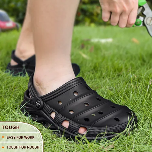 Miniatura 6 de KEMISANT Zuecos para hombre, unisex, sin cordones, para jardín, zapatos limpiadores, zapatos de trabajo en casa, acolchados, de apoyo