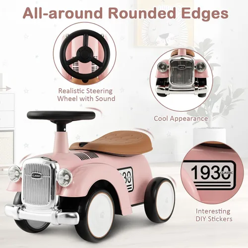 Miniatura 6 de OLAKIDS Auto de Empuje para Montar, Juguete Deslizante de Pie al Suelo para Niños Pequeños con Volante, Bocina, Almacenamiento Debajo del Asiento