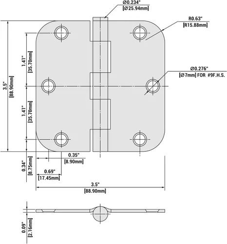 Miniatura 3 de Haidms Paquete de 24 bisagras de puerta color negro mate sin chirridos de 3.5 pulgadas, bisagras de puerta interior redondeadas con pin extraíble