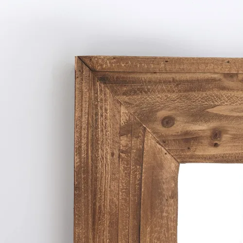 Miniatura 8 de Espejo de tocador de baño con marco de madera para montaje en pared, espejo rústico rectangular horizontal/vertical para sobre lavabo, dormitorio