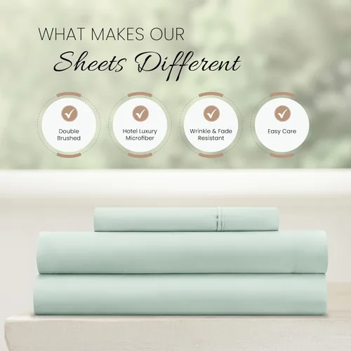 Miniatura 4 de Linen Market Sábanas para cama de tamaño individual (menta) – Duerme mejor que nunca con estas sábanas individuales suaves y refrescantes – Bolsillo