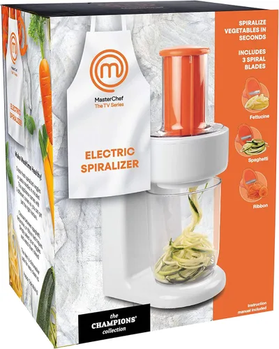 Miniatura 6 de MasterChef Espiralizador eléctrico 3 en 1 para hacer pasta de fideos vegetales, hecho en casa, bajo en carbohidratos, keto, vegano, sin gluten
