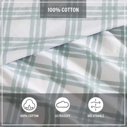 Miniatura 25 de Eddie Bauer - Juego de ropa de cama de percal de algodón, decoración fresca y elegante para el hogar, sábanas de tamaño King