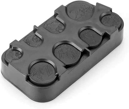 Miniatura 3 de anso Euro Coin Holder Case Money Storage Box Wallet Organizer (negro)