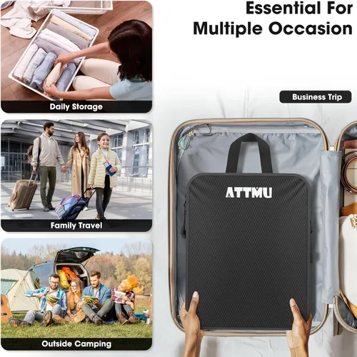 Miniatura 7 de Juego de 8 cubos de embalaje de compresión, cubos de embalaje expandibles para accesorios esenciales de viaje, bolsas de compresión de viaje