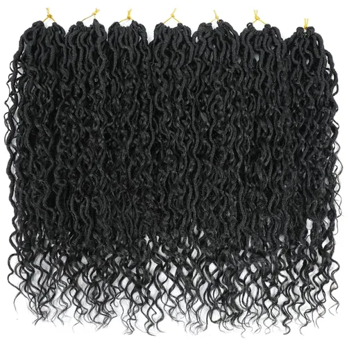 Miniatura 95 de Alicoco Goddess Locs Cabello de Ganchillo 12 Pulgadas 8 Paquetes Rastas Sintéticas de Ganchillo Para Mujeres Rastas Suaves Boho Pre-enrolladas River