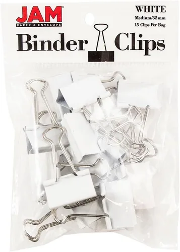 Miniatura 6 de Broches aprietapapeles JAM Paper®, Blanco