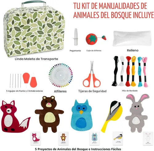 Miniatura 4 de Kit educativo de costura con animales del bosque para niños de 7 a 12 años, por Craftster's Sewing