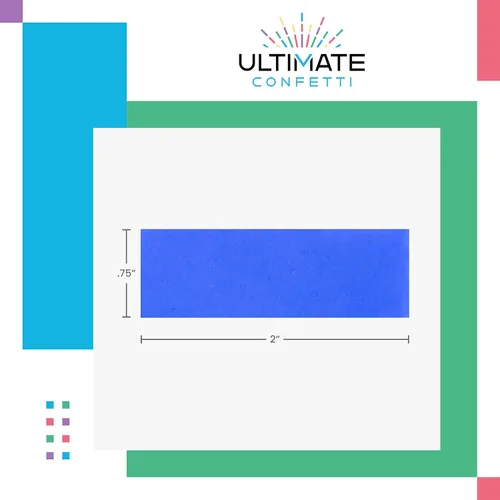 Miniatura 4 de Ultimate Confetti, Confeti biodegradable rectangular azul reactivo a los rayos UV, papel de seda resistente al fuego y confeti de caída lenta