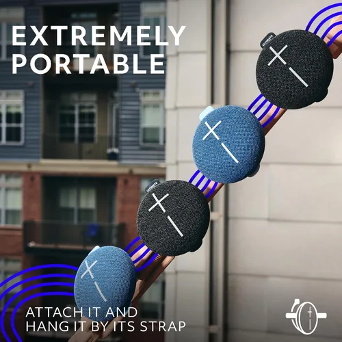 Miniatura 2 de Ultimate Ears MINIROLL Altavoz Bluetooth ultra portátil impermeable, graves grandes, IP67 a prueba de polvo, rango de 131 pies, azul suave