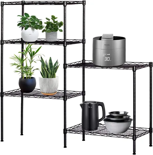 Estante organizador de estante de metal ajustable de 5 niveles para despensa/lavandería/baño/cocina/dormitorio, estantes de almacenamiento de