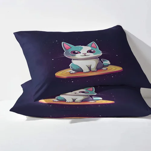 Miniatura 3 de Sábanas de gato tamaño individual, sábanas de animales lindos, sábanas y fundas de almohada con patrones de 3 piezas, sábana bajera ajustable