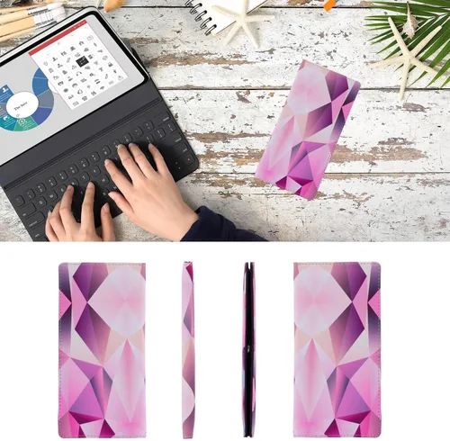 Miniatura 116 de HUA ANGEL Billetera para mujer, ultra delgada y delgada, con bloqueo RFID, tarjetero de crédito, doble embrague, carteras largas, regalo para A-ámbar