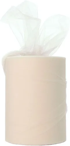 Miniatura 20 de Rollo de tul de 15 cm x 91 metros (6 pulgadas x 100 yardas) para decoración. Blanco