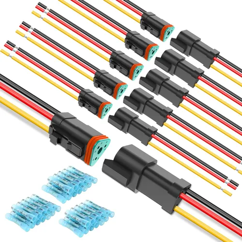 Miniatura 12 de Nilight Kit de conectores DT de 2 pines, 3 juegos de tamaño 16 contactos sólidos, terminal macho hembra impermeable para conectores de la serie DT