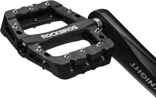 Miniatura 2 de ROCKBROS Pedales MTB Pedales de bicicleta de montaña Pedales de plataforma de bicicleta de fibra de nailon ligero para BMX MTB 9/16