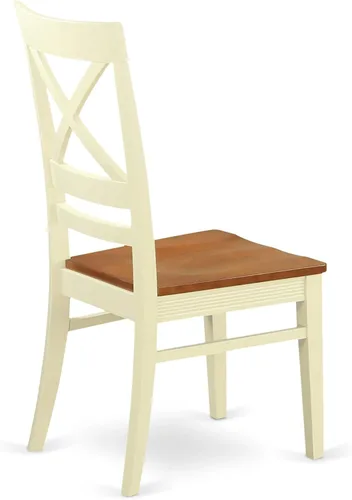 Miniatura 10 de East West Furniture QUC-BLK-W Quincy - Sillas de comedor de cocina, sillas de asiento de madera con respaldo cruzado, juego de 2, color negro
