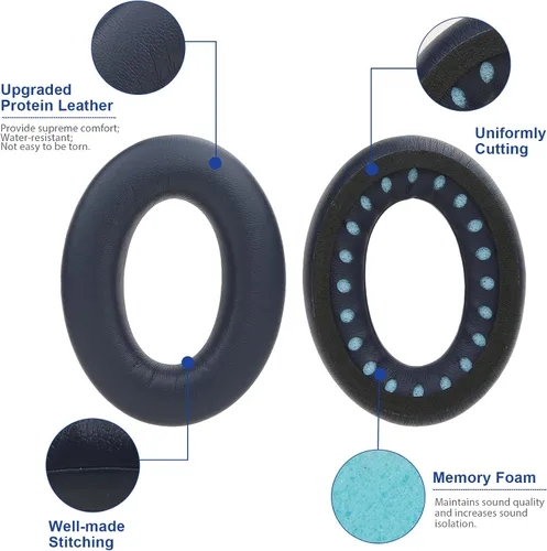 Miniatura 56 de Almohadillas para los oídos para Bose QuietComfort 45 QC45 QC35 ii QC35, cojines de cuero de piel de cordero para auriculares profesionales, QC45